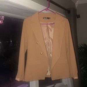 EUC Missguided military style camel blazer